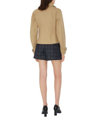 Cropped Cotton Trench Jacket