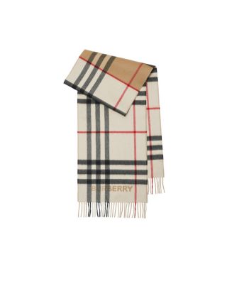  Contrast Check Cashmere Scarf