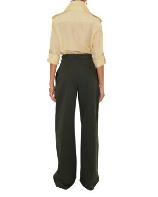 Gabardine Belted Trousers