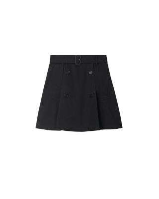 Gabardine Trench Mini Skirt