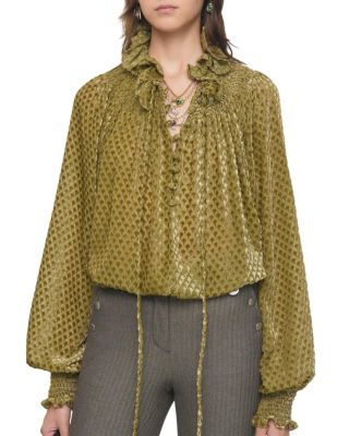 Torch Silk Blend Velvet Blouse