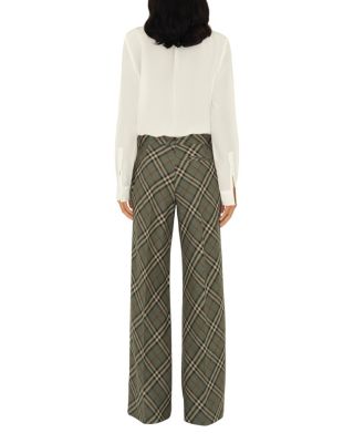 Check Wool Tailored Trousers