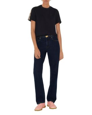 Check Trim Cotton T-shirt