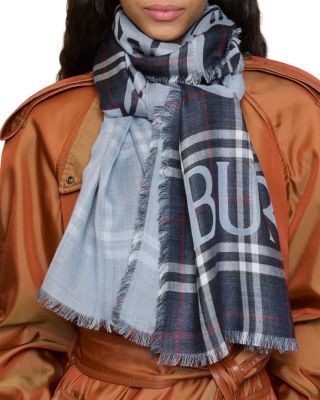  Wide EKD Check Wool Silk Scarf