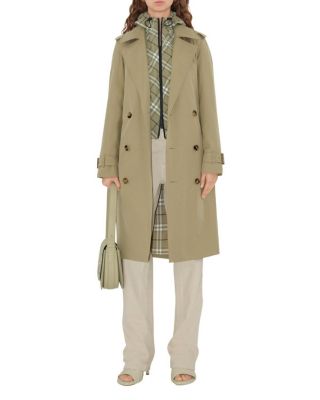 Long Gabardine Trench Coat