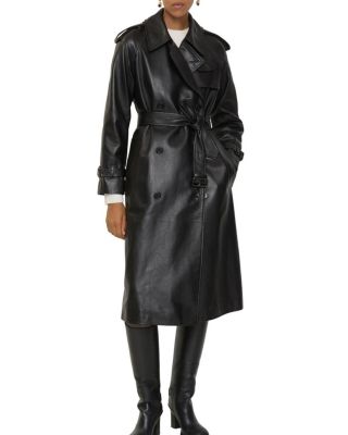 Long Leather Castleford Trench Coat