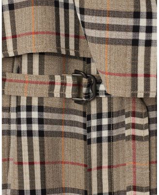  Check Silk Blend Trench Dress