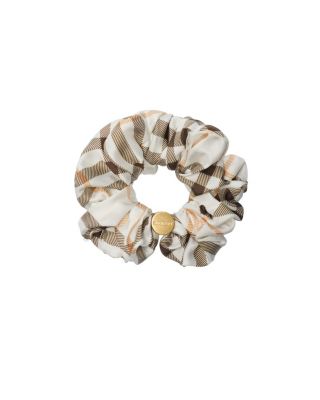 Check Silk Scrunchie