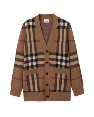  Check Wool Cashmere Cardigan