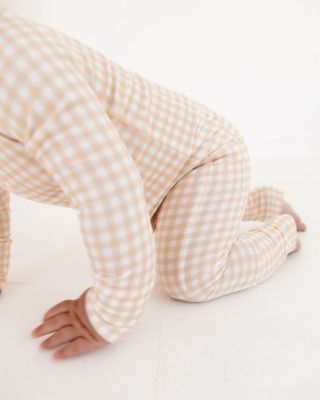  Boys' Sandstone Gingham Bamboo Sleeper - Baby