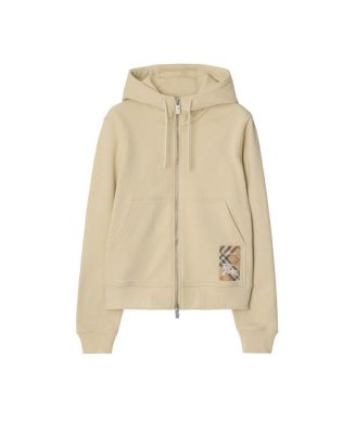  Check Label Cotton Zip Hoodie