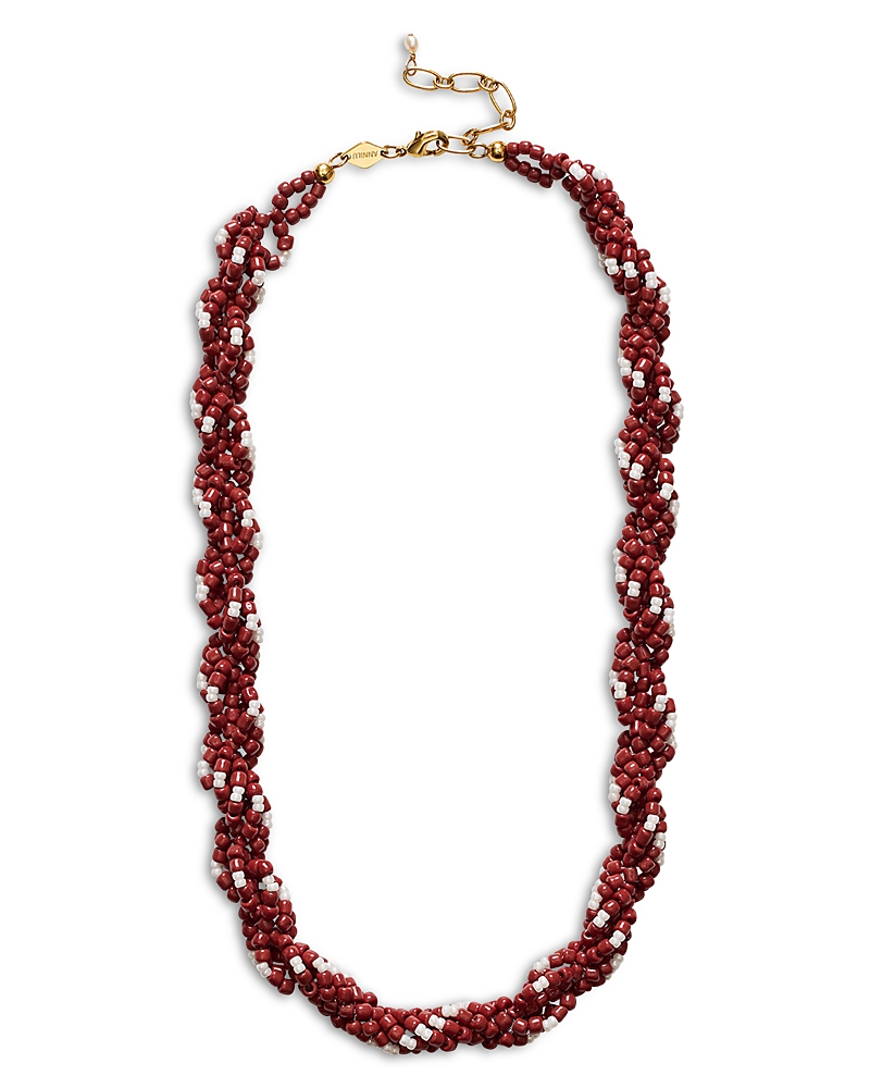 Anni Lu Rodeo Cultured Freshwater Pearl & Red Beaded Torsade Necklace, 15.55-17.32