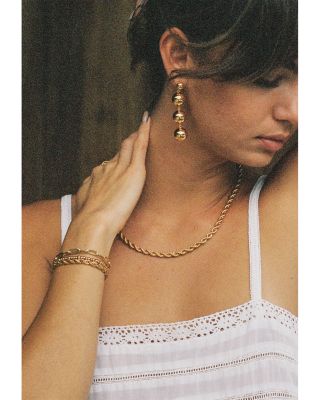 Hi Hold Gold Beaded Linear Drop Earrings