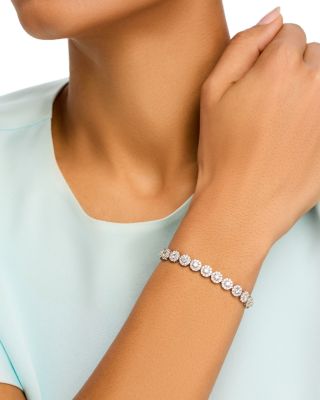  Diamond Halo Tennis Bracelet in 14K White Gold, 7.0 tcw