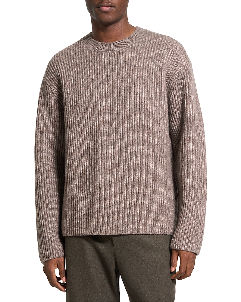 Theory Wool Blend Crewneck Sweater In Neutral