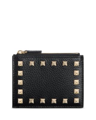 Rockstud Leather Card Case