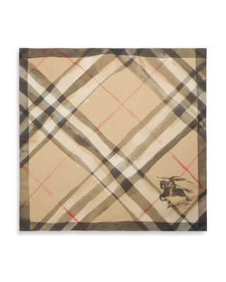 Watercolor Check Silk Scarf 