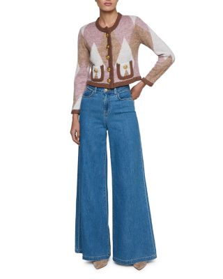 Siobhan Fuzzy Argyle Cardigan Sweater