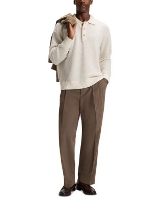 Hadone Relaxed Fit Wool Polo Sweater