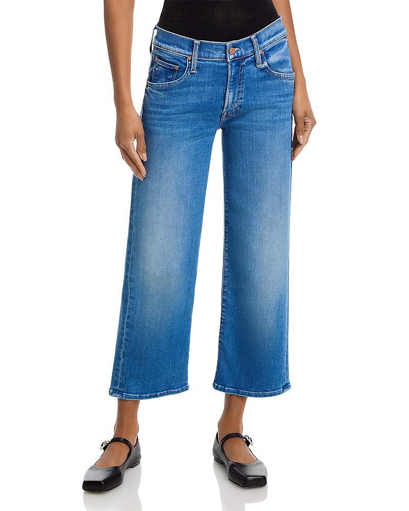 Mother Lil Mid Rise Rambler Zip Cropped Jeans in Piece by Piece