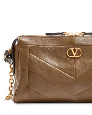 Panthea Small VLogo Leather Shoulder Bag 