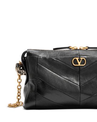 Panthea Small VLogo Leather Shoulder Bag 