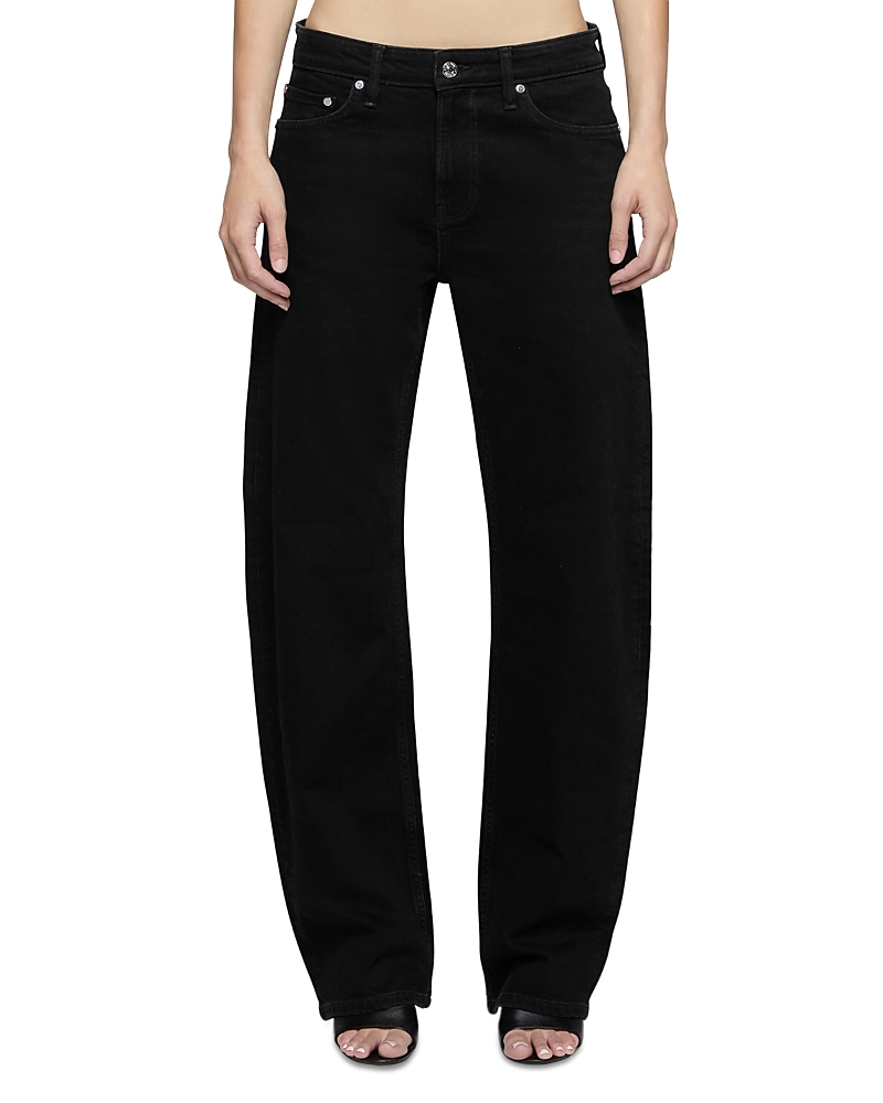 Eb Denim Alida High Rise Loose Bowed Jeans in Noir