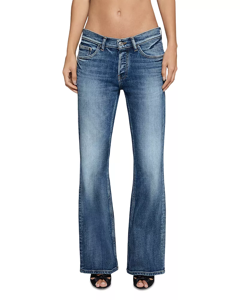 Eb Denim Miley Slouchy Mid Rise Bootcut Jeans in Blue Latch
