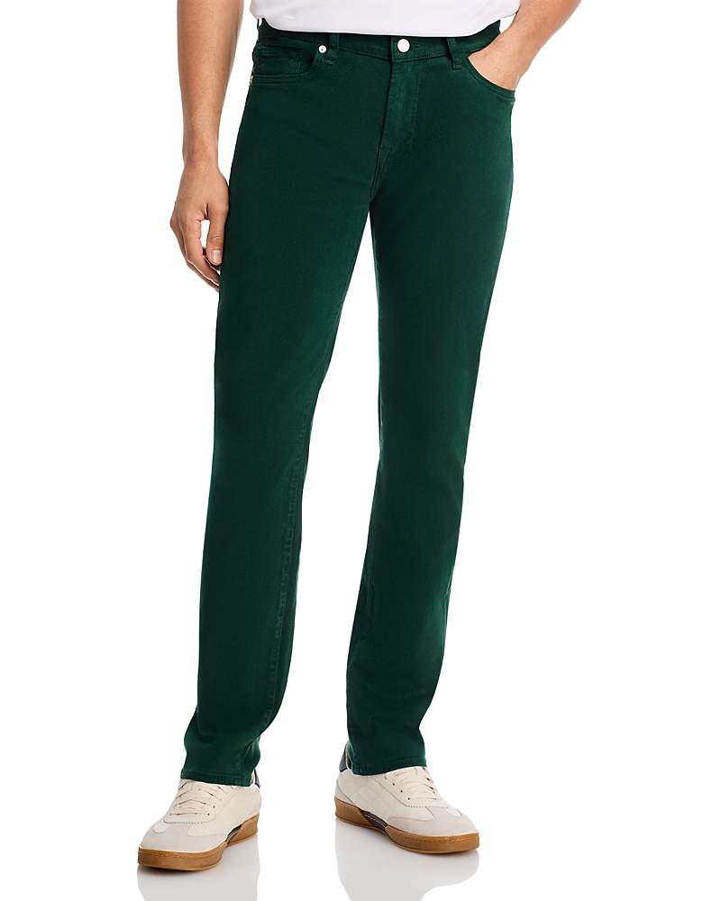 Frame L'homme Slim Brushed Twill Pants In Dark Emerald