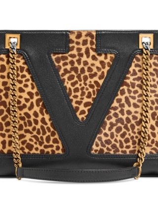 Viva Superstar Small Leopard Print Calf Hair Tote