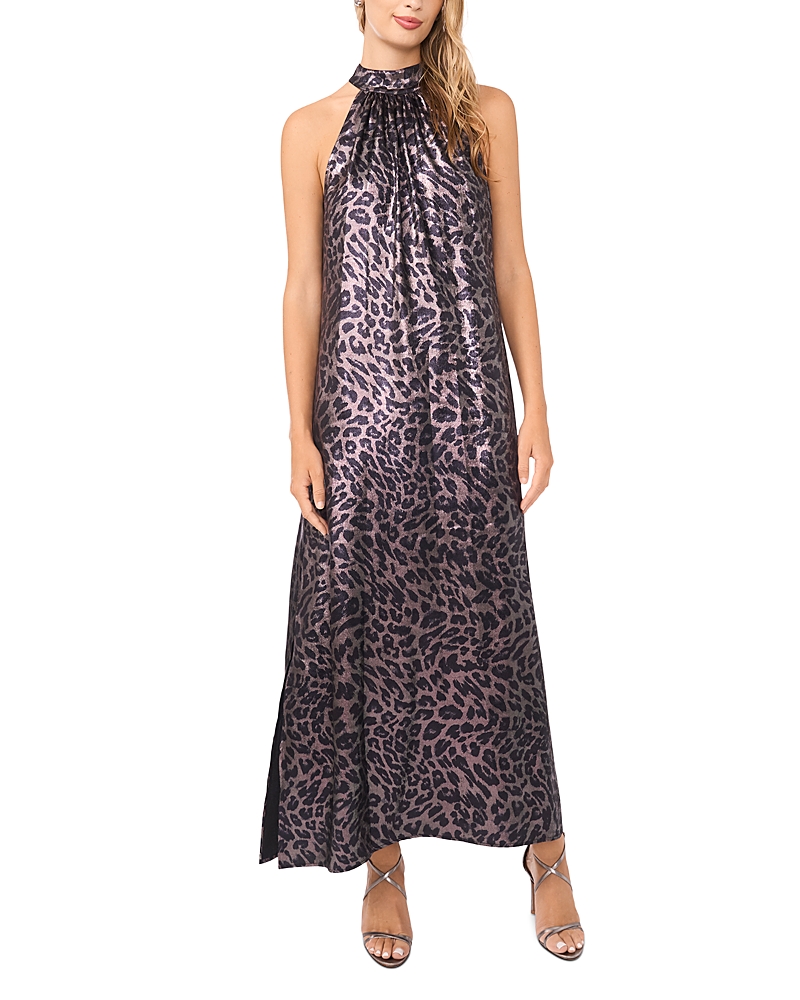 Vince Camuto Halter High Neck Maxi Dress In Purple