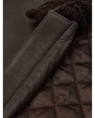 Shearling Collar Leather Jacket