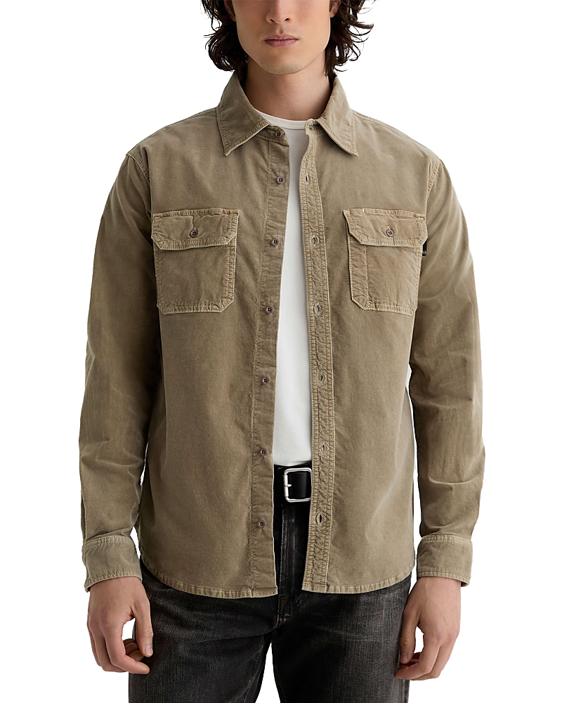 Ag Curtis Corduroy Work Shirt In Brown