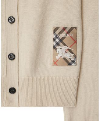  Check Label Wool Cardigan