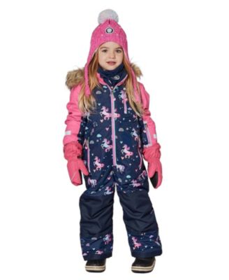 Girls' One-Piece Play Snowsuit Unicorn - Little Kid