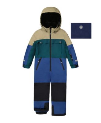  Unisex One-Piece Colorblocked Teknik Snowsuit