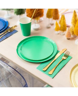  Solid Shade Colors,  Paper Party Dessert Plates, Set of 8