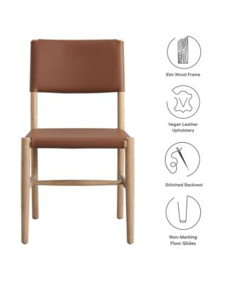 Dover Wood Faux Leather Dining Side Chairs, Set of 2