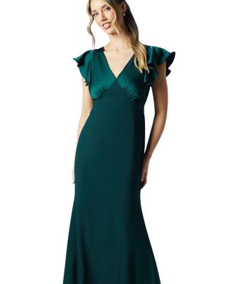 V-Neck Angel Short Sleeve Maxi Dress