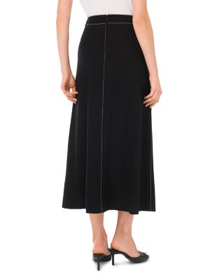 A Line Contrast Stitch Skirt