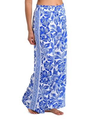 Botanical Brocade Wide Leg Swim Cover-Up Pants