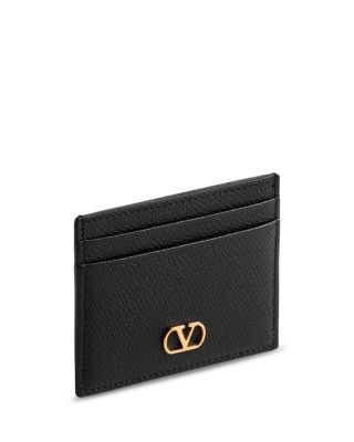 VLogo Signature Grainy Leather Card Holder