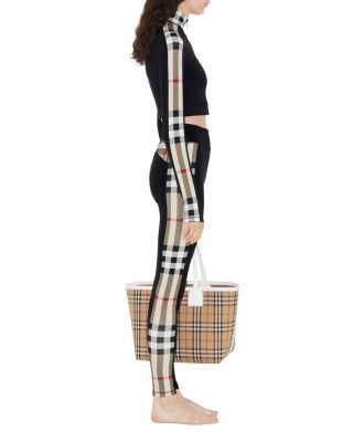 Check Trim Stretch Jersey Leggings