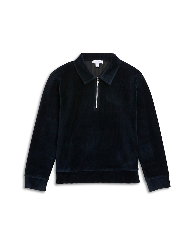 Reiss Boys' Corduroy Quarter Zip Polo Shirt - Big Kid In Blue