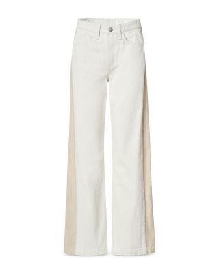 Logan High Rise Spliced Wide Leg Jeans in Twostone