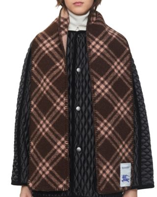  Narrow Check Wool Scarf