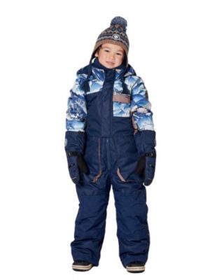  Unisex One Piece Play Snowsuit with Mountains Print