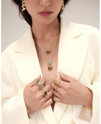 Nerissa Labradorite and Aqua Chalcedony Pendant Necklace