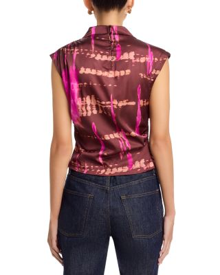 Avery Satin Print Top