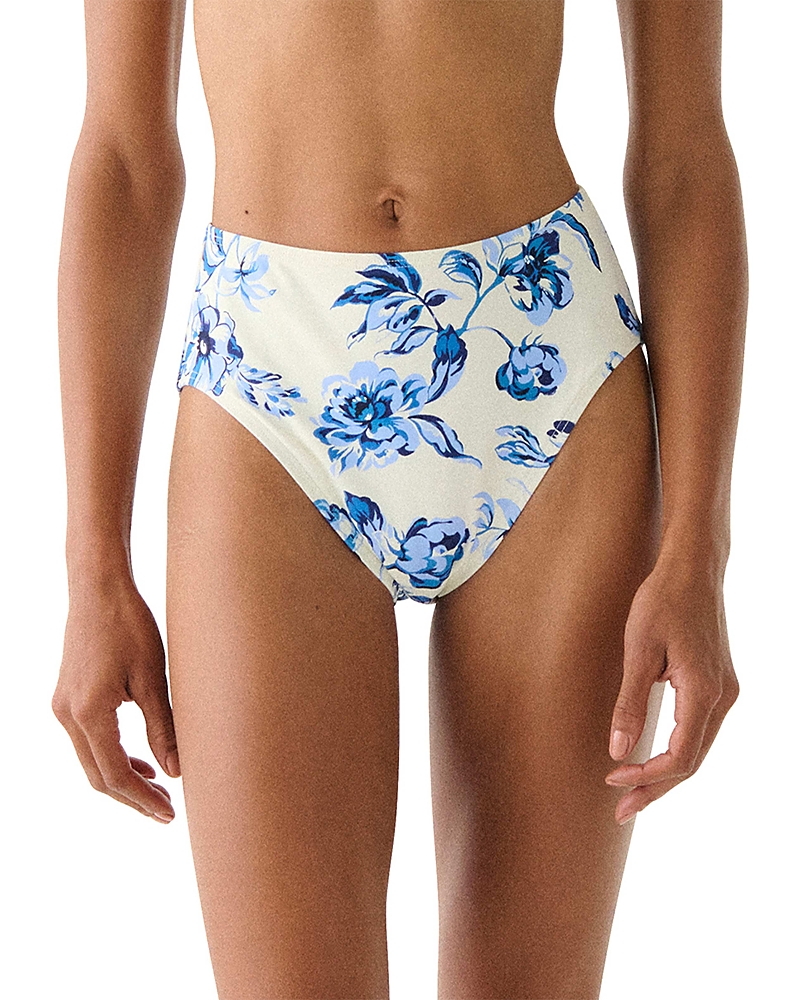Kate Spade New York High Leg Bikini Bottom In Blue
